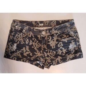 Vanilla Star Shorts Women's Blk/Grey Pattern Stretch Denim Size 7 Stretch